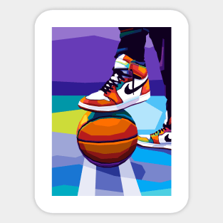 Basketball Play Pop Art Sticker